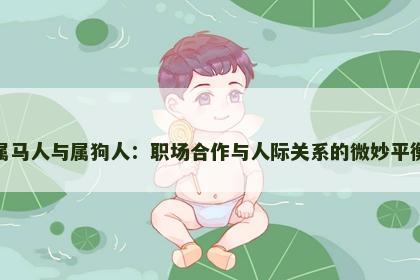 属马人与属狗人：职场合作与人际关系的微妙平衡