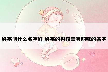 姓宗叫什么名字好 姓宗的男孩富有韵味的名字